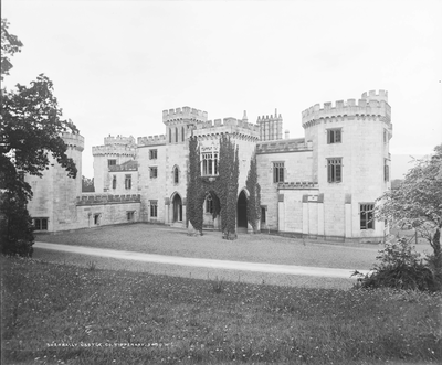 **View of Shanbally Castle from front elevation with porte-cochère**
