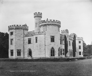 End Elevation of Shanbally castle showing towers containing the oval drawing room (right) and dining room (left)