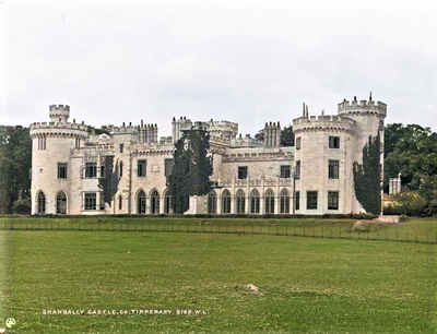 **View of Shanbally Castle across the southern gardens - now in colour**