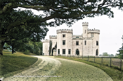 **Approach to Shanbally Castle with porte-cochère visible at left - now in colour**