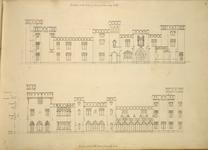 Elevations of the Entrance front and south (garden) front